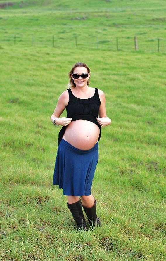 Maternity Circle Skirt in Navy -Several Colors Available - Eco Friendly - Organic Clothing