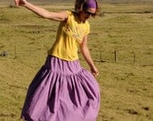 Maxi Skirt - Full Length Skirt - Purple - Hemp Organic Cotton - Eco Friendly - Organic Clothing