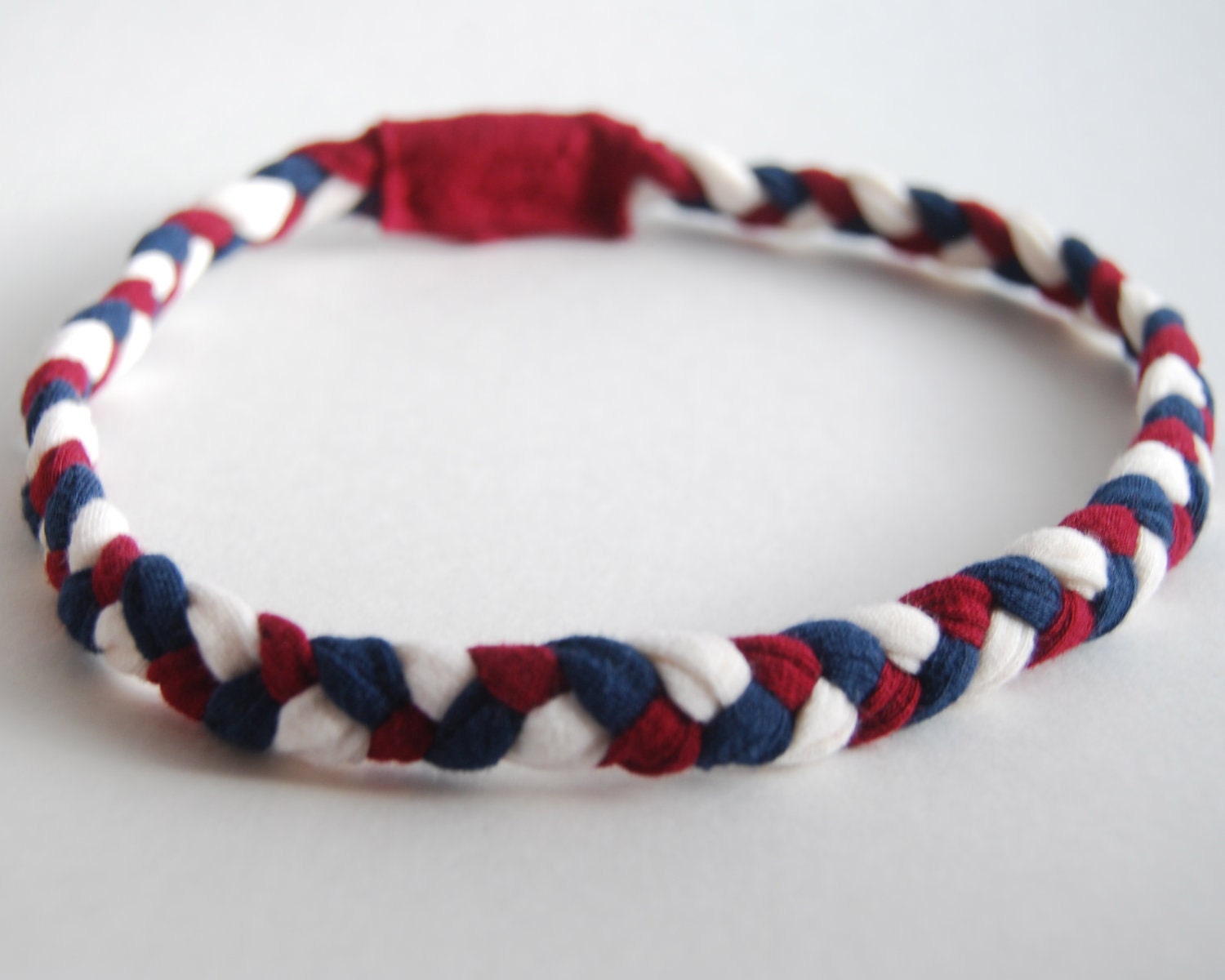 4th of July -Braided Headband - Red White Blue - Patriotic Colors - Eco Friendly - Organic Cotton