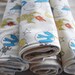 Organic Baby - Eco Friendly Burp Cloths - Baby Shower - Organic Cotton Rockets in Space Print- Set of Two