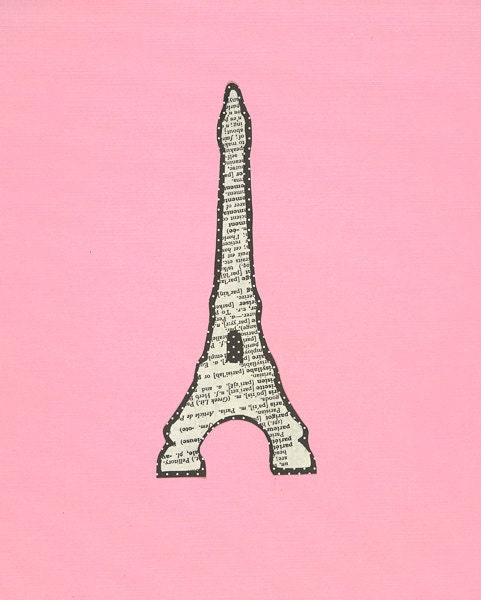 Eiffel Tower Paper Collage Print