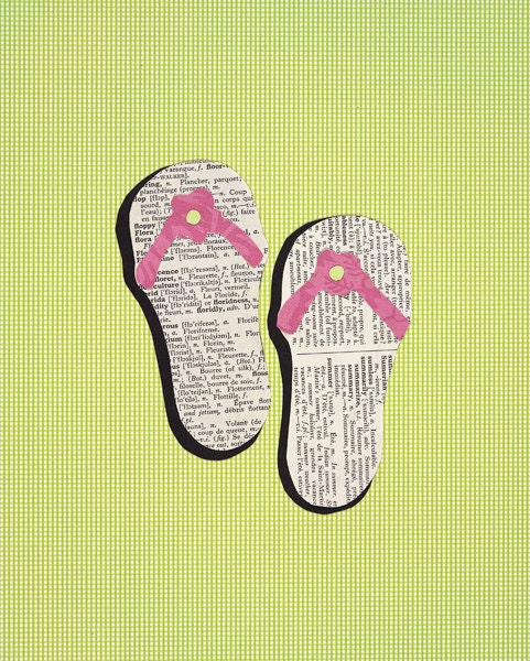 Flip Flops Paper Collage Print