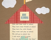 ABC Schoolhouse Collage Print