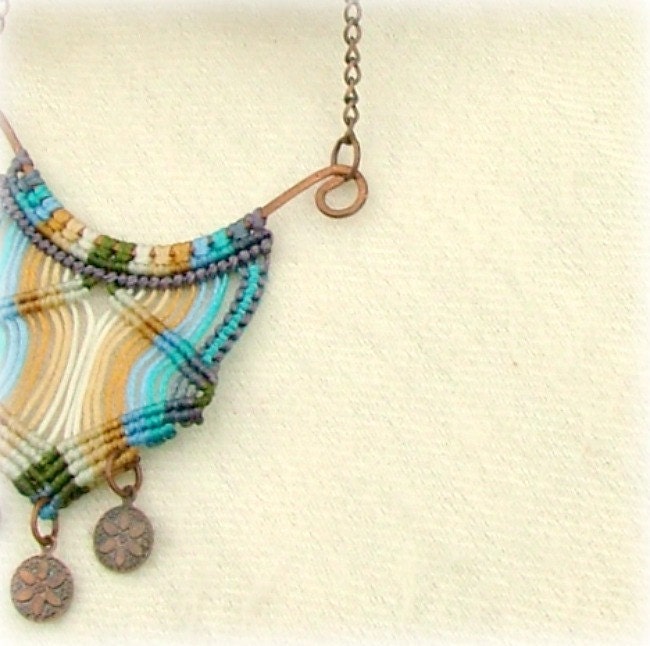 Sun kissed OOAK macrame necklace