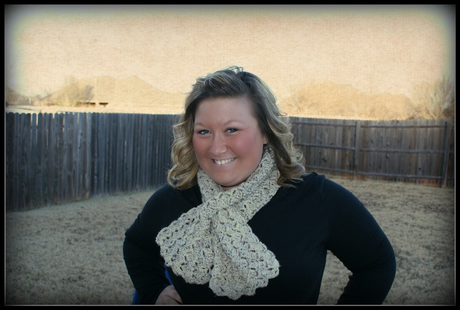 FREE SHIPPING tweed short shell scarf