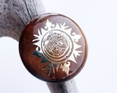 Burning Wood Ring Cocktail Tribal Ethnic