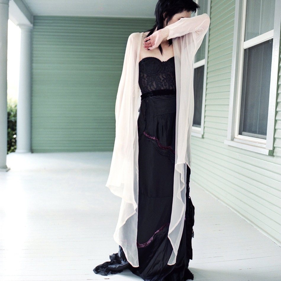 Ship Named Despair Sheer See Through Cream Duster Wrap Jacket Robe