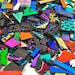 Dichroic Glass Scrap - 1 Ounce - 90 COE - Mixed Color Shape Pattern Textures