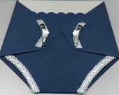 Navy Blue Boy Diaper Shaped Baby Shower Invitation