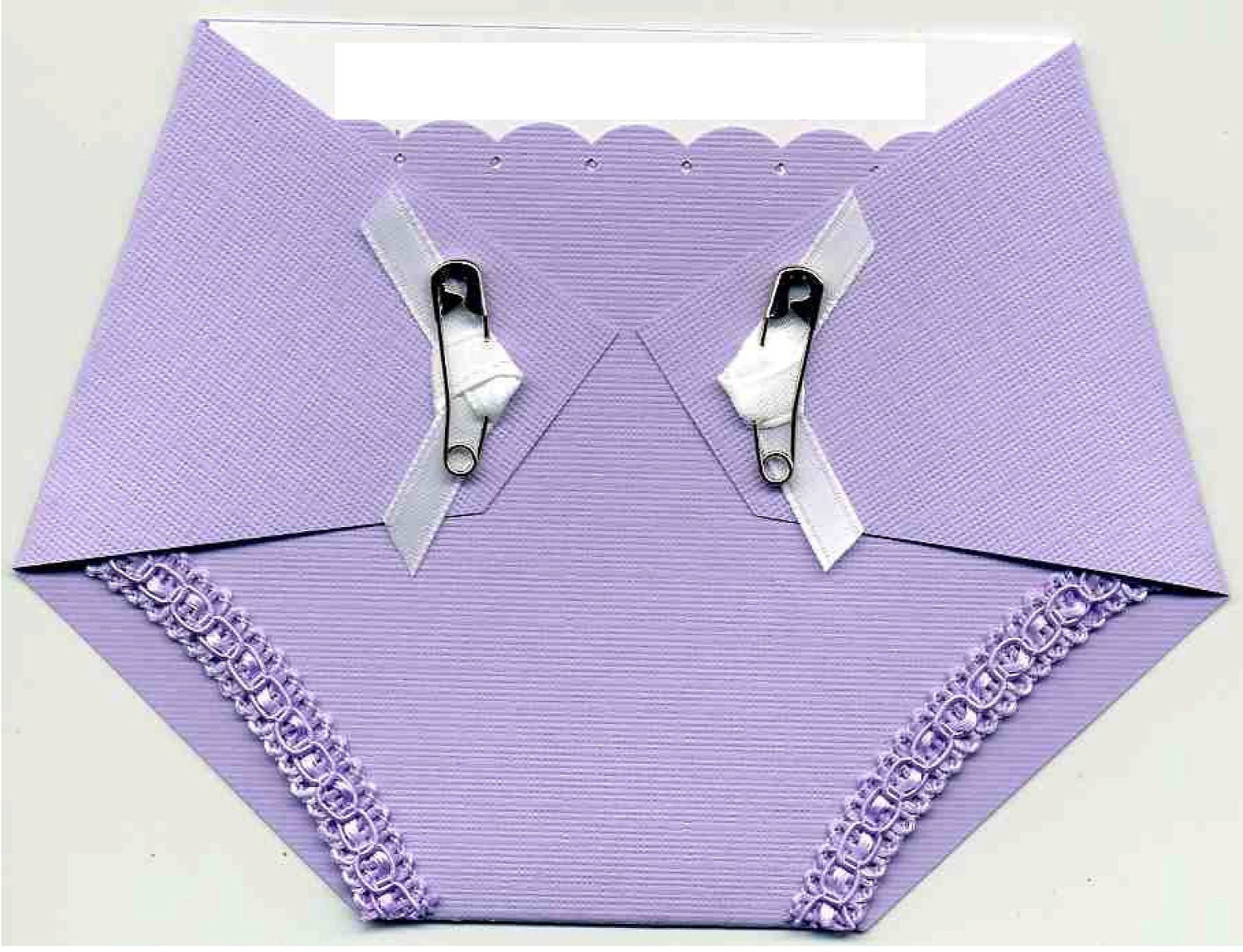 Baby Shower Invitation Diaper Shaped In Purple