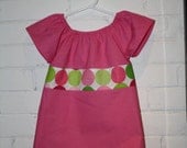 Girls Pink Party Dress with Disco Dot Middle Size 12- 18m, 2T, 3T, 4T, 5T & 6
