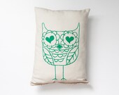 OWL pillow silkscreen printed COZY lovers