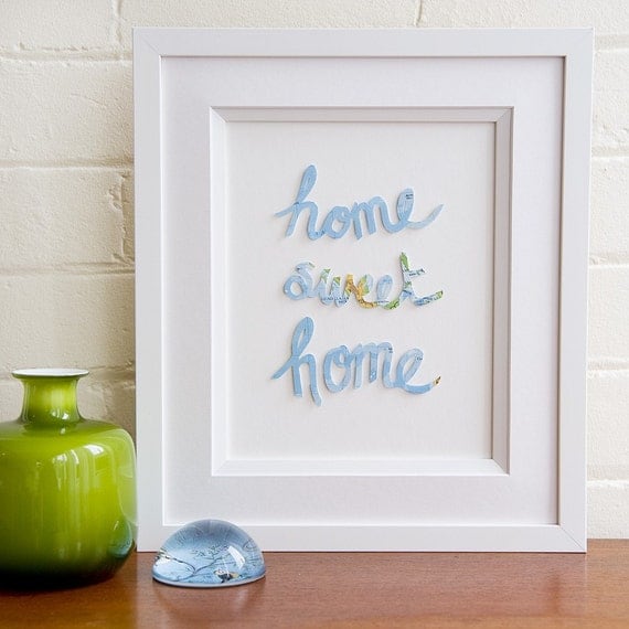 25% OFF SALE Original Papercut - home sweet home 8x10