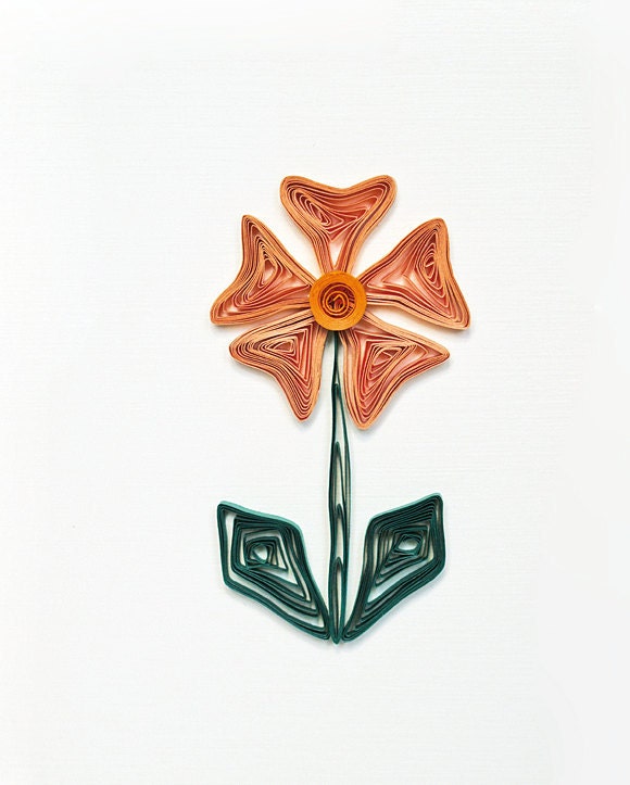 Get well soon - quilled handmade floral card