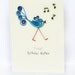 Quilled Birthday Card - Bird handmade greeting card