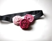L'amour Pink Rosette Stretch Headband