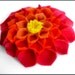 Chrysanthemum on Fire - felted brooch pin mega size