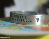 Custom Medical Alert ID Cuff Bracelet. Hand Stamped just for you