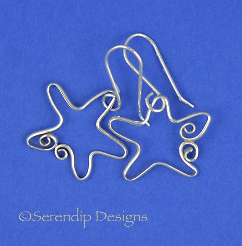 Argentium Silver Star Earrings