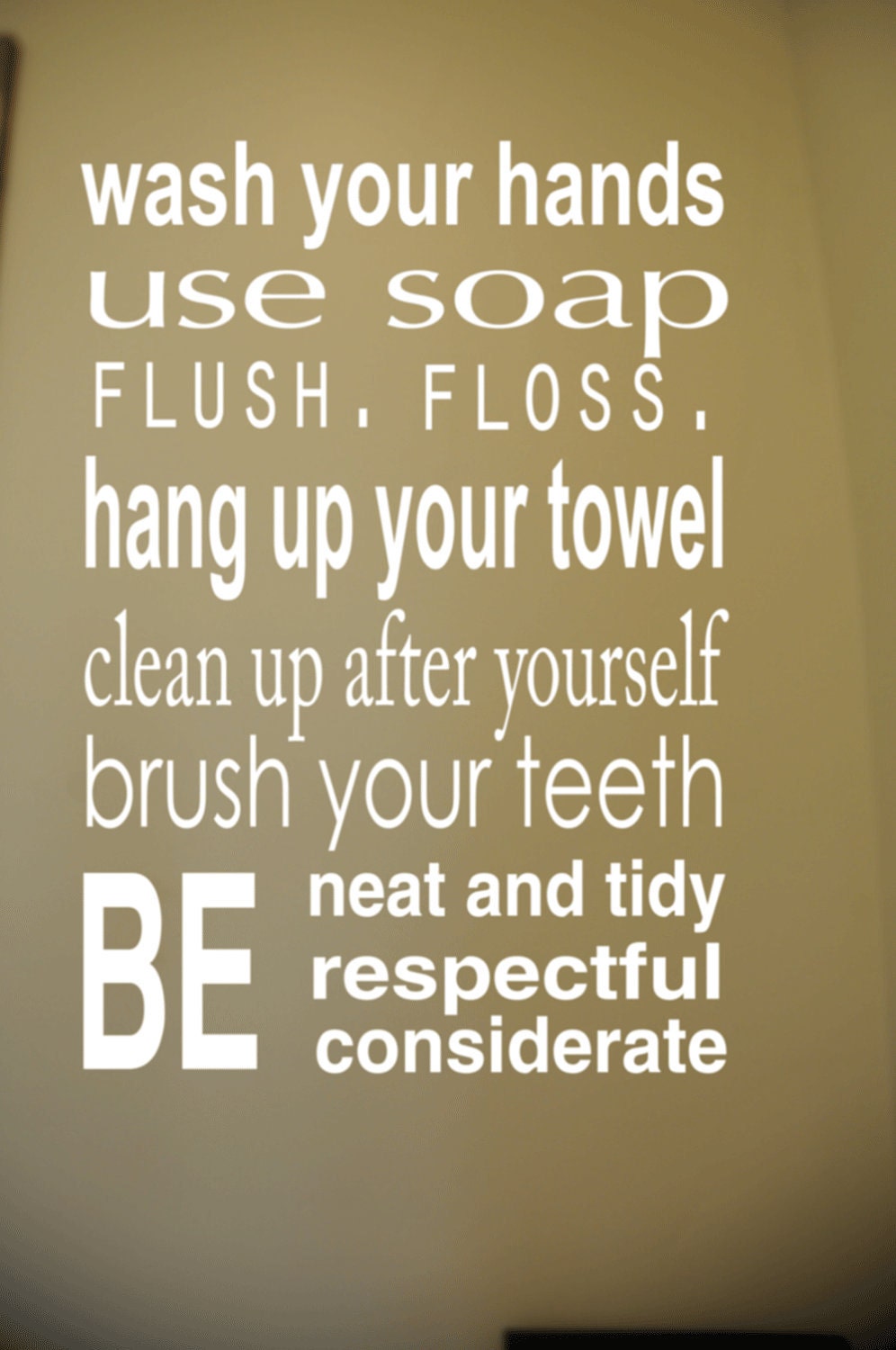 Bathroom Rules Subway Art Vinyl Wall Decal