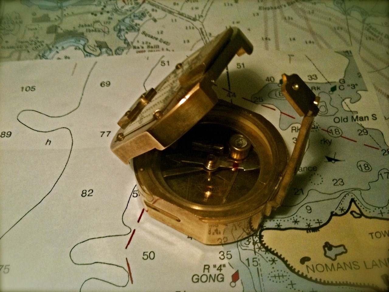 Heavy Brass Antique Lensatic Compass by rhumlines on Etsy