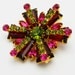 Vintage Brooch Fuchsia Pink Kite Shaped Rhinestones