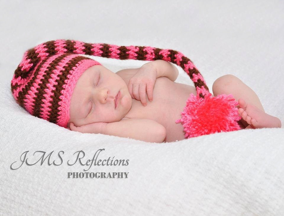 Pink and Brown Baby Girl Hat Photography Prop