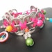 Hand-wired Soda Tab Bracelet - Deja Vu - hot pink, green, orange, turquoise - 7 1/2 inches - eco-friendly/upcycled jewelry - Under 20.00