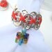 Beaded Soda Tab Napkin Rings - Millefiori - Set of 4 - red, blue, green, orange - upcycled/recycled - gifts under 20.00