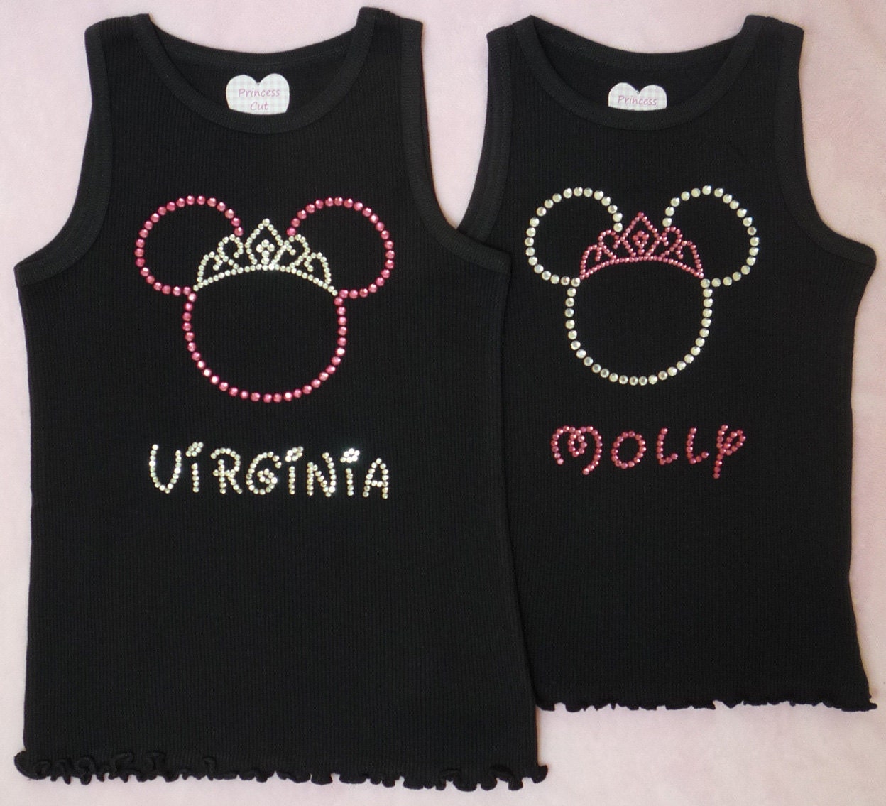 Rhinestone Princess  Minnie Mouse Personalized Tshirt Tank Top
