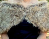 Faux fox fur bridal party capelet, cape, shrug, shawl