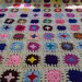 Handmade chunky crochet blanket -  Made in tradition granny type multi colour style with cream border (nannycheryl original) ID  783