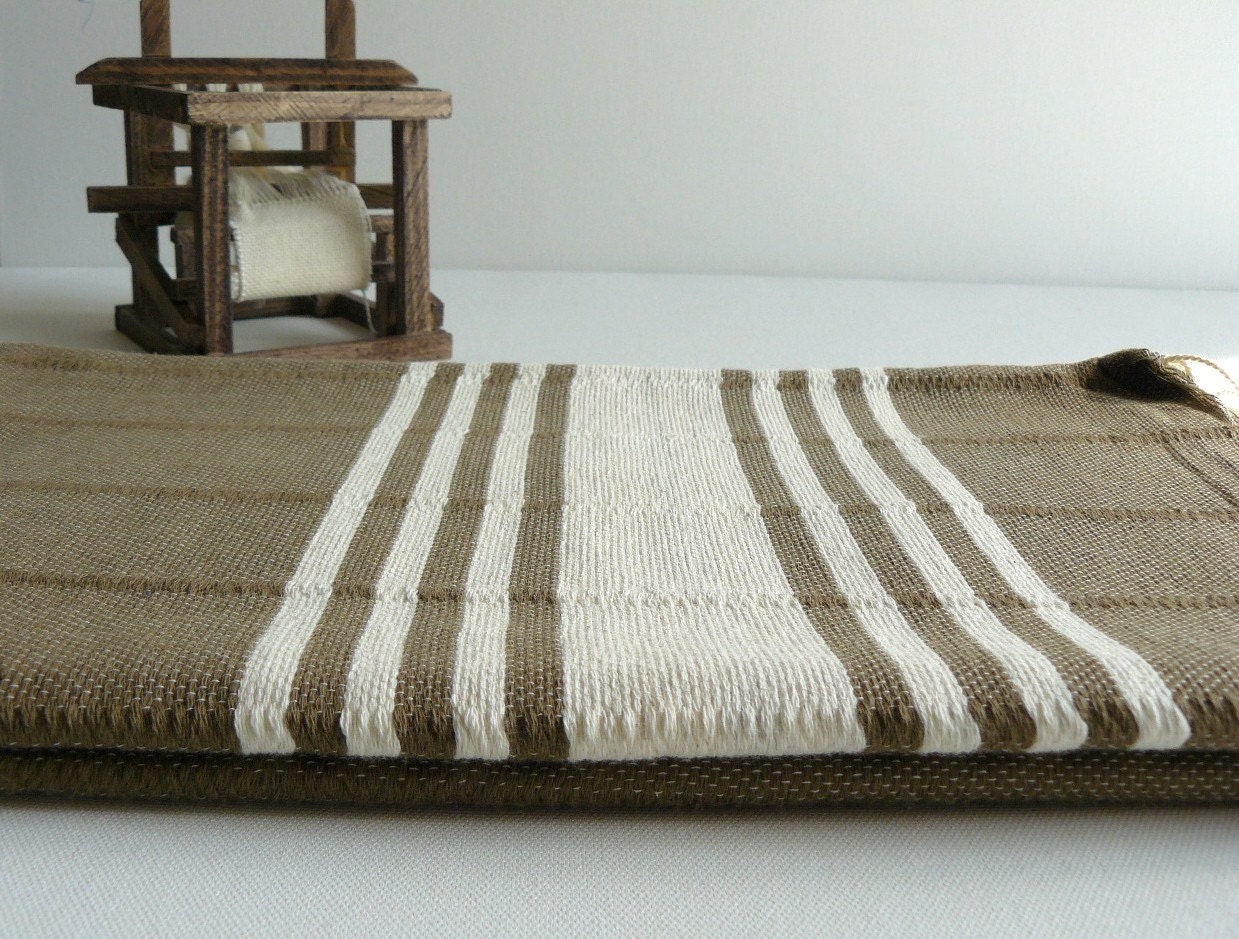 TurKish BaTh ToWel -Beach Towel  The Ephesus PesHteMal  - Brown - Ivory Stripes