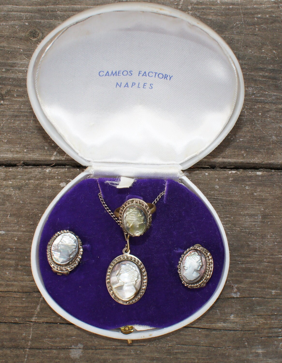 Italian carved 50's cameo Parure by StarShineVintage on Etsy