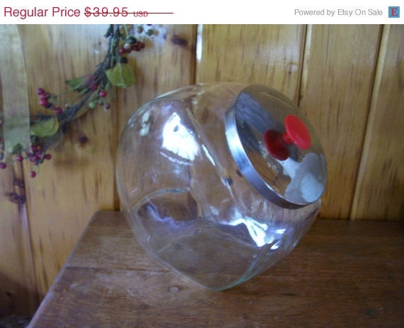SaLe Large 1950's Retro Antique Candy Store Counter Jar Glass Candy Jar w/Lid