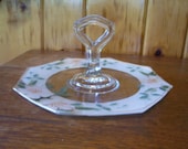 Lovely Antique 1930's  Indiana Glass Sandwich Tray Artura Handle