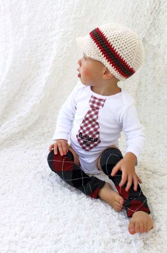 Big Time Three Newsboy Hat with Visor Brim- Cotton Made to Order cream ecru red chocolate brown
