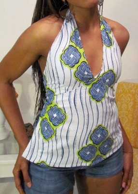 African Print Halter Neck Top