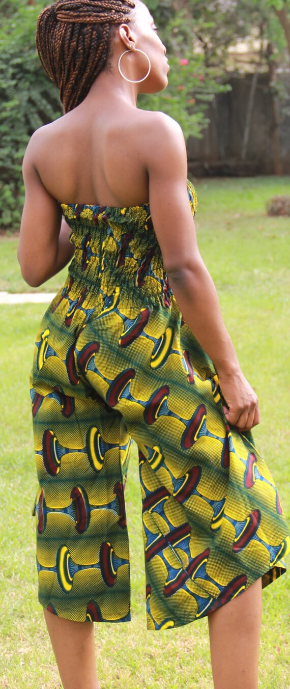 African Print Flared Jumpsuit