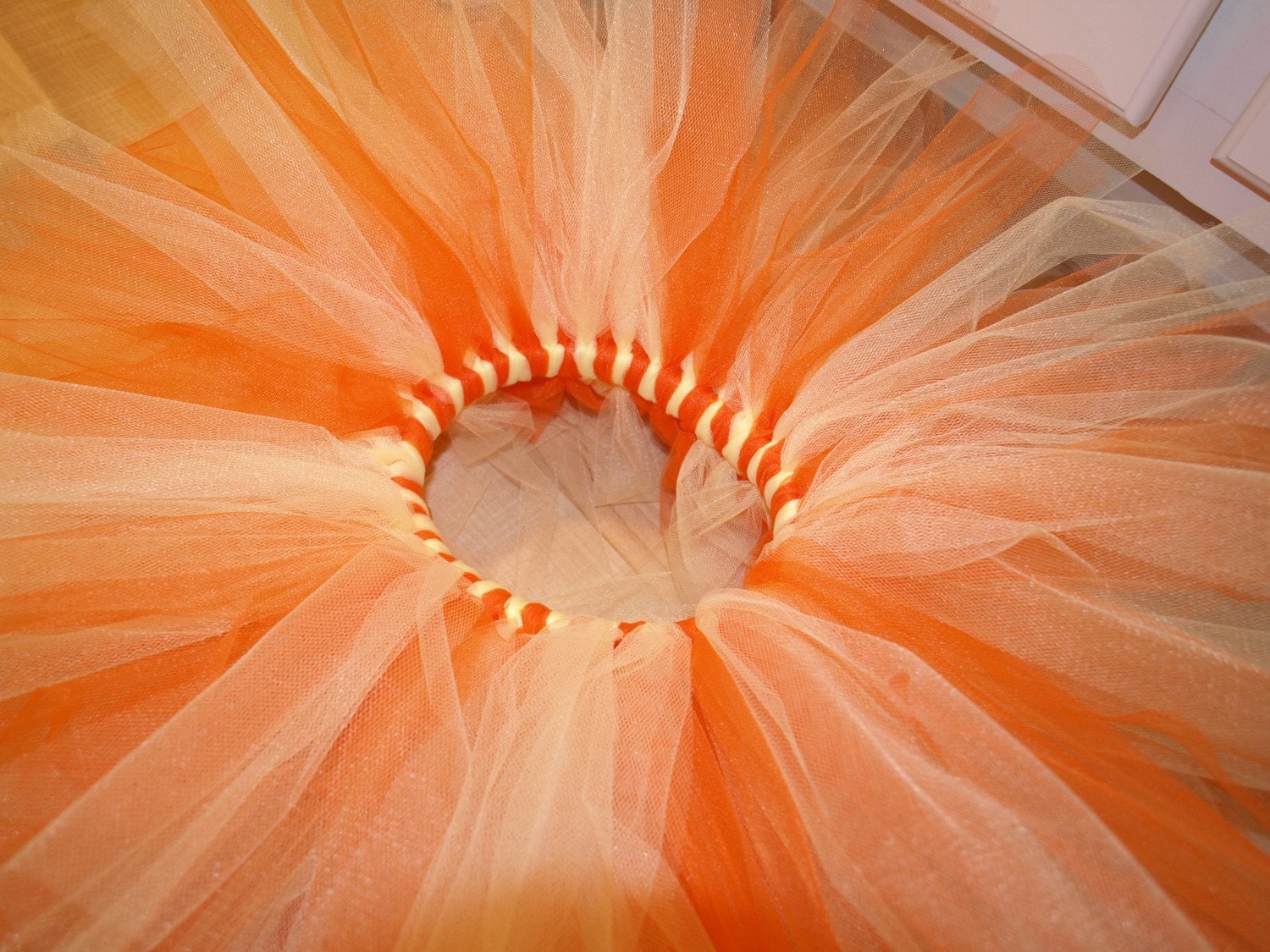 orange and yellow tutu, custom made newborn toddler baby, "autumn sunset "