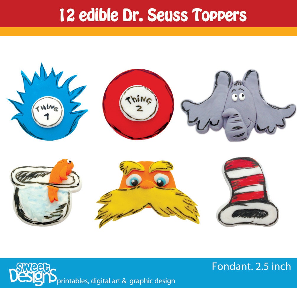 12 Fondant toppers for cupcakes or cookies