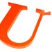 Vintage Plastic Sign Letter "U"