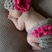 Twins Photography Prop Set in Gray and Hot Pink Available in Newborn to 12 Months- MADE TO ORDER
