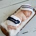 Little Miss Sailor Hat in White and Navy Blue with Matching Ruffle Butt Diaper Cover Available in Newborn to 24 Months Size- MADE TO ORDER