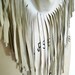Leather Fringed Scarf - Cream