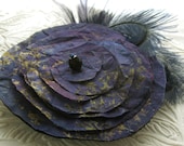 Midnight Blue and Gold Flower Pin