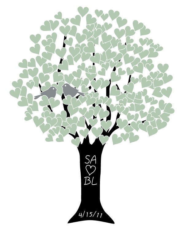 Personalized Gift - Happy Anniversary Gift in Sage & Silver- 8x10 Digital Print Monogram Date - Wedding Engagement Shower