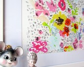 Flower Power - Floral Illustration - Archival A4 Print from original illustration
