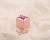 Christening Favor Box With Purple Felt Butterfly- A perfect gift for your guests to remember your babies baptism day