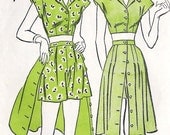 1940s Misses Play Suit Shorts and Top with Removable Overskirt Vintage Sewing Pattern Advance 4161 Bust 30"